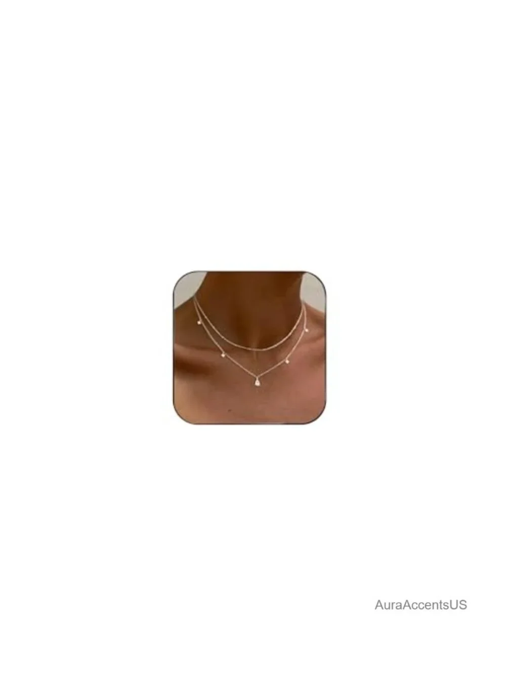 Layered Necklace Set for Women - Dainty Gold Plated Stack with Zirconia Charm,